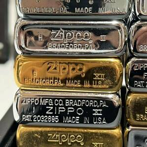 ZIPPO/ジッポ 10個まとめ②ゴールド シルバー USA コレクション ケース付 ライター 喫煙具 着火未確認 現状品 サイズ60の画像7