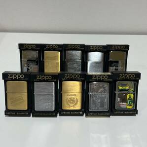 ZIPPO/ジッポ 10個まとめ②ゴールド シルバー USA コレクション ケース付 ライター 喫煙具 着火未確認 現状品 サイズ60の画像1