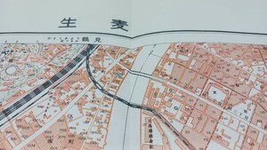 生麦　神奈川県　古地図　 地形図　地図　資料　46×57cm　昭和6年測量　　昭和29年印刷　発行　　B2404