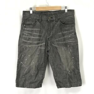 ボイコット/BOYCOTT★ダメージ加工/ハーフ丈デニムパンツ/ジーンズ【2/メンズM/股下39cm/グレー/gray】Pants/Trouser◆BH643