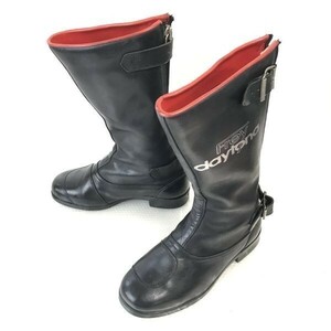 フライデイトナ/frey daytona★本革/バイクブーツ/ライディング【37/23.5前後/黒/BLACK】バックジップ/ライダース/Shoes◆※家C