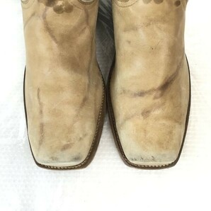 70s-80s?/Made in USA★FRYE/フライ【8.5D/25.5-26.5/ベージュ/beige】本革/ウエスタン/ペコスブーツ/ロング/Shoes/Vintage◆pWB89-5の画像9