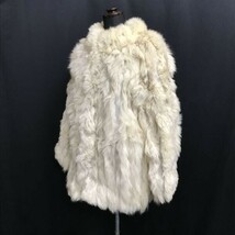 フォックスファーコート/毛皮/スタンドカラー【11号/レディースL/白系/white】フック留め/Coats/Jumpers◆pBH409_画像2