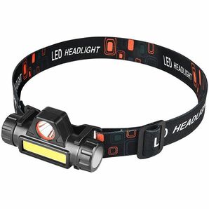 LED ヘッドライト USB充電 高輝度 ランプ 防災 防水 アウトドア レジャー キャンプ 登山 釣り 小型 軽量 ワークライト 作業灯 懐中電灯 2個の画像5