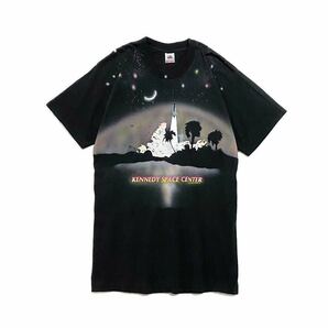 90s FRUIT OF THE LOOM ケネディスペースセンター 両面プリント Tシャツ L USA製 宇宙 ロケット ヤシの木 JAXA NASA