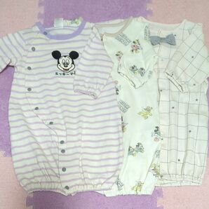 2wayオール3枚セット　カバーオール 半袖ロンパース ロンパース 女の子 ベビー ベビー服 半袖 男の子