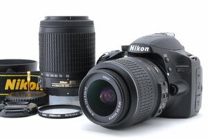 Nikon ニコン D3200 ダブルズームキット 新品SD32GB付き iPhone転送 ショット数4497回