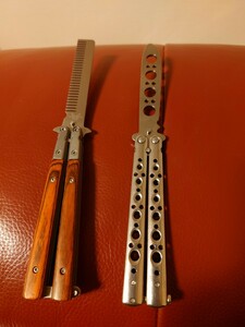 バタフライナイフタイプくし　練習用コームナイフ　BENCHMADE 　刀なし櫛