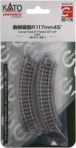 【送料無料】KATO(カトー) Nゲージ ユニトラックコンパクト曲線線路R117-45° 4本入 #20-176