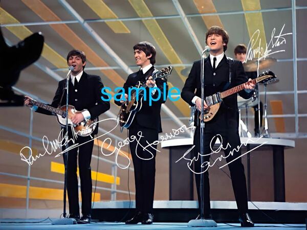 【送料無料】 The Beatles エドサリバンショー　1964 高画質　サイン　フォト　ビートルズ　写真　ポートレート　