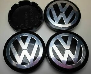 VW フォルクスワーゲン 56mm 黒銀 4こ ホイールキャップ ゴルフ ポロ ビートル ティグアン パサート アップ タイプⅱ アルテオン シロッコ