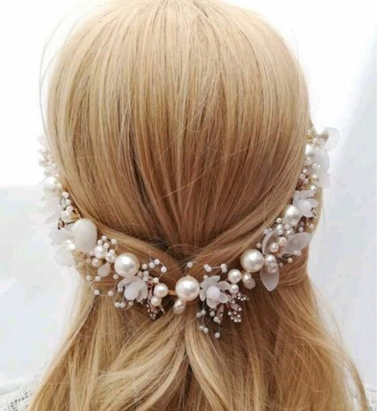 ヘアピン　結婚式　ヘアコーム　ヘッドドレス　ヘアアクセサリー　髪飾り