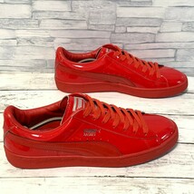 R5903bE PUMA プーマ BASKET MATTE & SHINE バスケットマットシャイン レザー スニーカー レッド メンズ 29.5cm 大きいサイズ_画像3