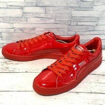 R5903bE PUMA プーマ BASKET MATTE & SHINE バスケットマットシャイン レザー スニーカー レッド メンズ 29.5cm 大きいサイズ_画像1