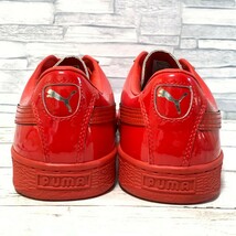 R5903bE PUMA プーマ BASKET MATTE & SHINE バスケットマットシャイン レザー スニーカー レッド メンズ 29.5cm 大きいサイズ_画像6