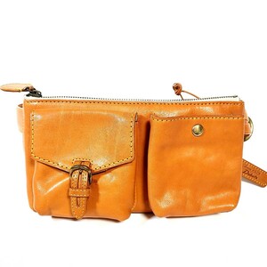 CbA62LL Dakota dakota waist bag body bag belt leather bag leather bag orange cow leather cow leather pochette 