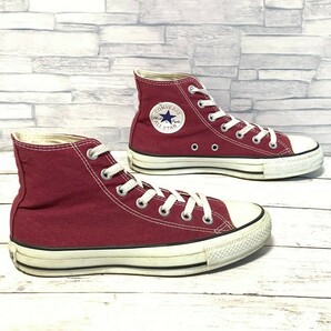 R5180bE CONVERSE コンバース ハイカットスニーカー レディース サイズ24.5cm マルーン ワインレッド ALL STAR オールスター 1C032の画像3