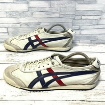 R5234bE Onitsuka Tiger オニツカタイガー スニーカー グレー×ネイビー×レッド サイズ26cm メンズ レザースニーカー MEXICO66 メキシコ66_画像2