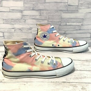 R5390bE CONVERSE×X-girl コンバース×エックスガール スニーカー レディース 24.5cm イエロー系×ピンク×ブルー コラボ タイダイ1C597の画像3