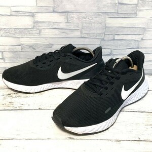 R5986bE NIKE ナイキ REVOLUTION 5 レボリューション5 スニーカー ブラック×ホワイト メンズ 26.5cm シューズ 靴 BQ3204-002