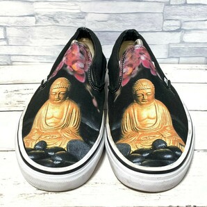 R5981bE VANS バンズ スリッポン ブラック系 サイズMS11 WS12.5 (29cm位) 大仏プリント 大きいサイズ プリントシューズ ヴァンズの画像4