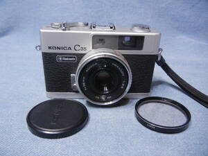 KONICA　C35　コニカ flash matic レンジファインダーフィルムカメラ　レンズ：HEXANON　1：2.8　f=35mm　作動