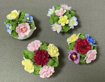 Aynsley エインズレイ・フラワー・ブーケ・コレクション　英国の花々　12個セット　飾り棚付き　認定書有り　予約限定版_画像3