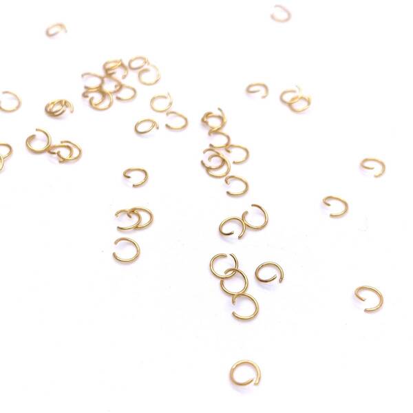極小 ステンレス製 丸カン ゴールド 3mm 50個