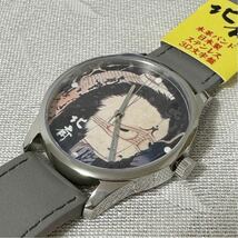 葛飾北斎　 腕時計　グレー　OIWA 日本製　流通限定モデル　新品未使用　レザーベルト　38mm_画像1