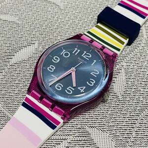 SWATCH スウォッチ　FUNNY LINES　GP153　スイス製　レディース腕時計 マルチカラー クォーツ　34mm　未使用・長期保管品