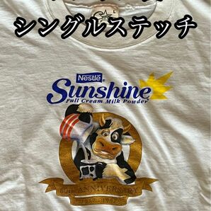 NESTLE コーヒー　シングルステッチ　Tシャツ　アメリカ製　L USA レア ホワイト　ビンテージ　archive アーカイブ