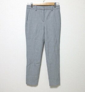 美品 Theory セオリー TALORED TROUSER J BISTRETCH DOUBLE 2 スリムフィット クロップド丈 パンツ スラックス 00 グレー ◆