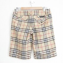 美品 BURBERRY BLUE LABEL バーバリーブルーレーベル ノバチェック柄 ストレッチ ショートパンツ ショーツ 38 ベージュ ◆_画像2