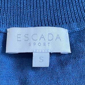 美品 ESCADA エスカーダスポーツ アンサンブルニット スターボタン ノースリーブセーター×カーディガン S ブルー系 ◆の画像6