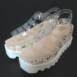 未使用 22SS STELLA McCARTNEY ステラマッカートニー elyse pvc platform ウッドソール グルカサンダル 36サイズ 23cm相当