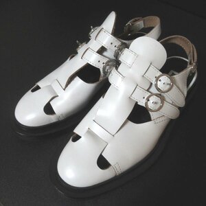 美品 21SS JIL SANDER ジルサンダー レザー ストラップベルト サンダル 35サイズ 22cm相当 ホワイト×ブラック