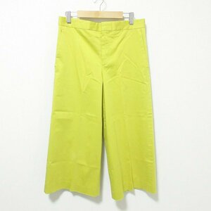 美品 DRAWER ドゥロワー ストレッチ クロップド ワイドパンツ 38 イエロー 041 ◆