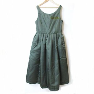 未使用 22AW MADISONBLUE マディソンブルー GATHER PADDING DRESS NY TWILL ノースリーブ ひざ下丈 ワンピース ドレス 02 M カーキ ◆