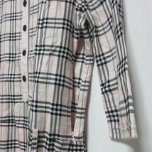 美品 BURBERRY BLUE LABEL バーバリーブルーレーベル チェック柄 スタンドカラー 七分袖 ひざ丈 フレアワンピース 38 マルチカラー ◆_画像4