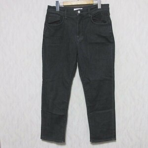 美品 22SS BLUE/自由区 ロング デニム パンツ 大きいサイズ 44 ブラック ◆