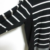 美品 TAKAHIROMIYASHITA TheSoloist. タカヒロミヤシタ jimmy stripe pullover hoodie プルオーバーパーカー 46 ブラック×ホワイト ◆_画像3