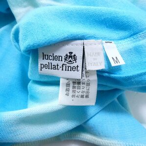 美品 lucien pellat-finet ルシアンペラフィネ ムラ染め タイダイチェックプリント 長袖 Tシャツ カットソー M ブルー×ホワイト 401 ◆の画像5