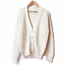 美品 23SS DEMYLEE デミリー HARUKA CARDIGAN Vネック リブニット カーディガン WSR23125 オーバーサイズ XS アイボリー ◆_画像1