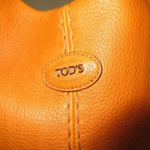 美品 TODS トッズ レザー 2way ショルダーバッグ ハンドバッグ オレンジの画像7