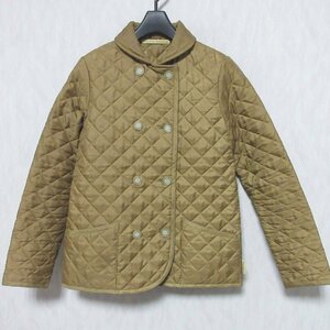 美品 Traditional Weatherwear トラディショナルウェザー ダブル 中綿 キルティング ジャケット 102DT-2007F 34 ベージュ系 ◆