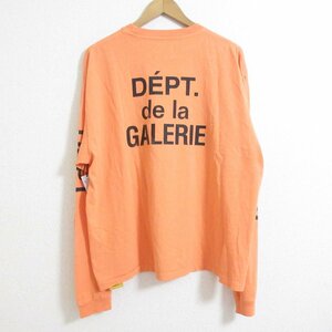 未使用 GALLERY DEPT ギャラリーデプト Logo Print L/S Long Sleeve T-shirt バックロゴプリント 長袖 Tシャツ カットソー XL オレンジ