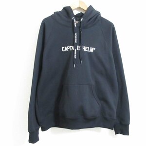 新品 未使用 CAPTAINS HELM キャプテンズヘルム TRADEMARK TEC HOODIE ロゴ刺繍 フーディー プルオーバーパーカー L ブラック