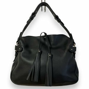 美品 BALLY バリー レザー タッセルフリンジ ワンショルダーバッグ ブラック