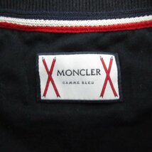 美品 MONCLER GAMME BLEU モンクレールガムブルー クルーネック ロゴワッペン 半袖 Tシャツ カットソー サイズL ネイビー系_画像5