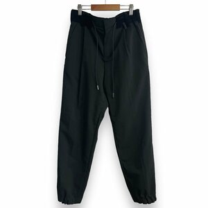 美品 21SS sacai サカイ Suiting Pants センタープレス ドロスト テーパードパンツ 21-02460M サイズ0 ブラック